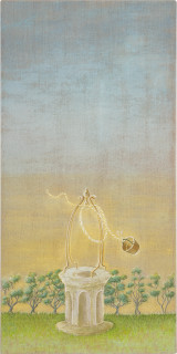 Vivienne Shark LeWitt Well, 2023; from the series The Wind Cries Mary; water based paint on linen; 71 x 36 cm; more info; enquire