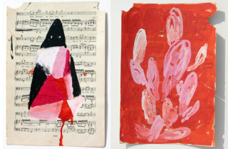 Newell Harry Untitled, 2006; gesso and oil stick on music sheet paper; 27.5 x 38 cm; enquire