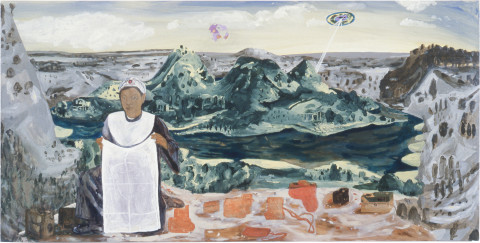 Geoff Lowe I SEE 1 (Saint Veronica), 1989; oil and acrylic on linen; 100 x 200 cm; enquire