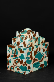 Fiona Hall The Barbarians at the Gate (detail), 2010-2026; wooden beehives, wood and metal architectural models, plastic 'action' dolls, paint; installation dimensions variable; enquire