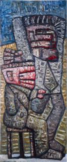 Keith Looby Painter and dealer, 1983-84; from the series Life as prohibited mural; oil on canvas; 285 x 152 cm; enquire