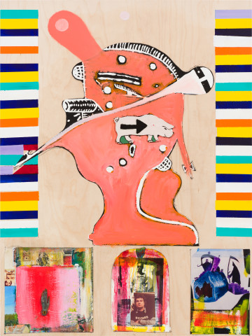 Gareth Sansom Hand of fate, 2024; mixed media on plywood; 80 x 60 cm; more info; enquire