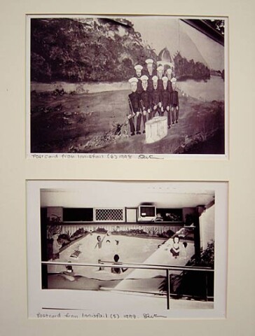 Destiny Deacon Postcard from Innisfail (6) (5), 1998; 2 black & white laser prints; 21 x 29.7 cm; Edition of 15; enquire