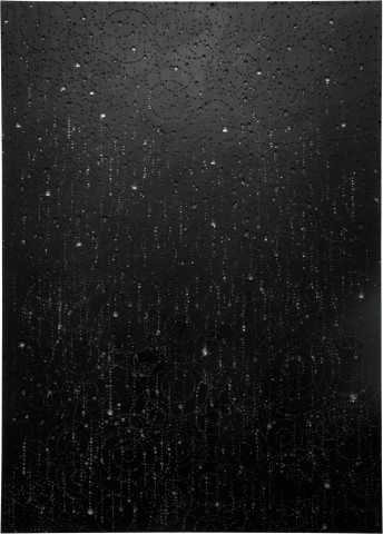 Lindy Lee The Tenderness of Rain, 2011; Linen, fire and acrylic; 216 x 155 cm; enquire