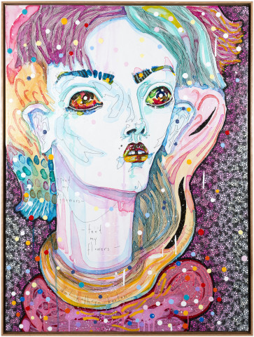 Del Kathryn Barton feed my flowers, 2016; acrylic on French linen; 83 x 63 cm; (framed); enquire