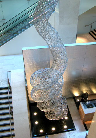 installation view; Bronwyn Oliver Vine, 2005; aluminium; 16.5 x 2.8 x 2.8 cm; enquire
