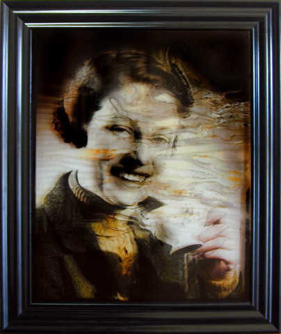 Hany Armanious Woman with mushrooms, 2003; Duraclear print on perspex, framed; 95.5 x 79.5 cm; enquire