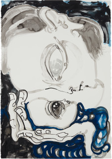 Del Kathryn Barton son and mother, 2019; acrylic on paper; 164 x 117.5 cm; enquire