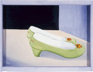 Noel McKenna Green Done Shoes, 1996; oil on canvas board; 31.5 x 38.1 cm; enquire