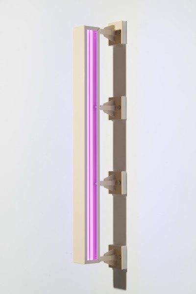 Callum Morton City Lights #12, 2026; steel, powder coating, lights; 130 x 24.5 x 12 cm; enquire