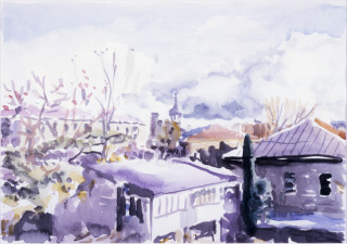Gunter Christmann Rebusuber Suberebus, 1988; watercolour on Inges paper; 59.5 x 73.5 cm; enquire