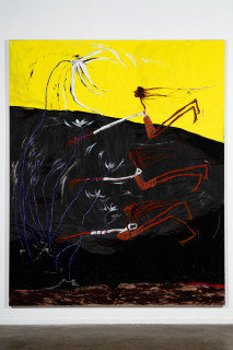 installation view; Mia Boe Harvest, 2026; acrylic on linen; 243 x 197 cm; enquire