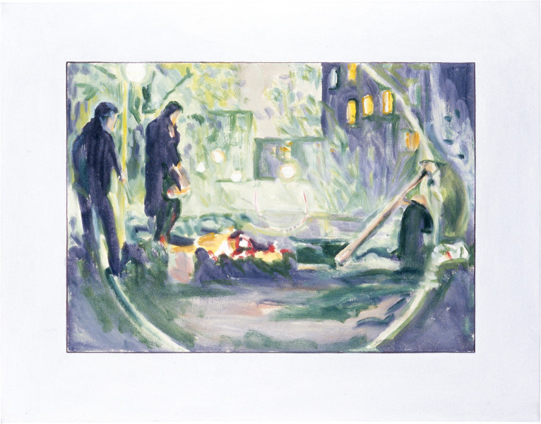 Gunter Christmann, Kreuzberg Corroboree, 1989; oil on canvas; 66 x 84 cm