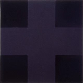 John Nixon BLACK + BLACK/CROSS, 1992; enamel on wood; 61 x 61 cm; enquire