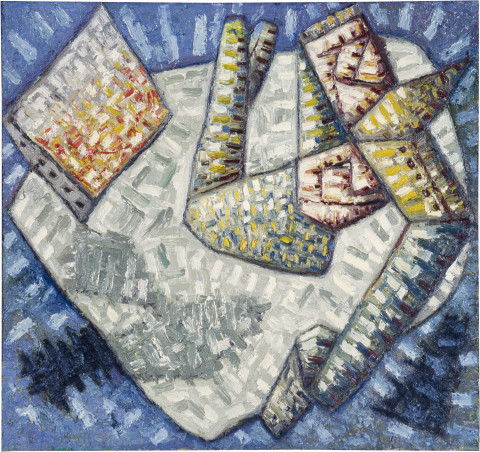 Keith Looby We artists fight, 1983-84; from the series Little Arteaters; oil on canvas; 111 x 111 cm; enquire