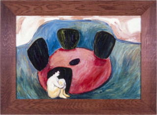 Joan Ross I Sat Watching, Hidden From View, 1989; oil, acrylic and resin on masonite; 51 x 76 cm; enquire