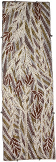 Mulkun Wirrpanda Dilminyin, 2015; 4786G; Bark painting; 70 x 24 cm; enquire
