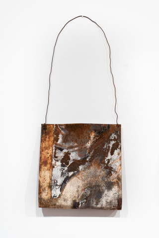 Lorraine Connelly-Northey Narrbong, 2019; CONNL - 0041; burnt steel, wire; 162 x 67 x 13 cm; enquire