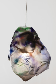 Mikala Dwyer Lamp Sculpture 2, 2024; PETG, acrylic paint, lightbulb, string; 70 x 60 x 55 cm; enquire