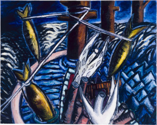 Jan Murray LIfeboat, 1983; oil on canvas; 122 x 153 cm; enquire