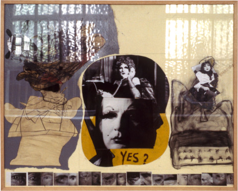 Gareth Sansom "YES?", 1976; mixed media on cardboard; 82 x 102 cm; enquire