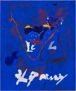 Tom Polo facial footsteps, 2020; acrylic and Flashe on canvas; 60 x 50 cm; more info; enquire