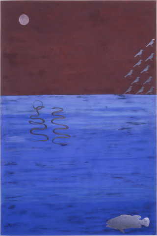 Fiona Foley 3 Symbolic Dreams, 1989; pastel, pencil, oil stick and ink on paper; 152 x 102 cm; enquire