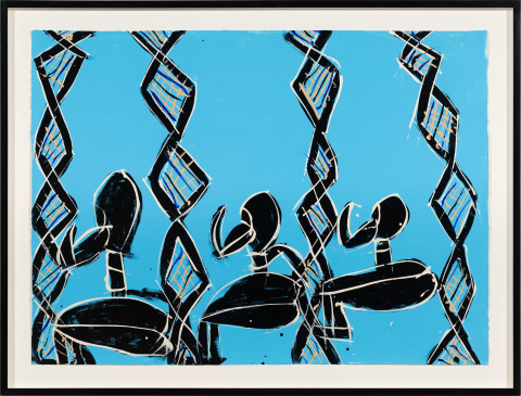 Dhambit Munuŋgurr Ḏulk, 2025; 391-25; acrylic and earth pigment on paper; 80 x 110 cm; enquire