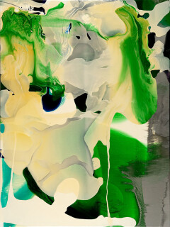 Dale Frank 27. He could not really remember what the other one looked like, did he have bleached hair, or was that himself., 2009; varnish on canvas; 120 x 160 cm; enquire
