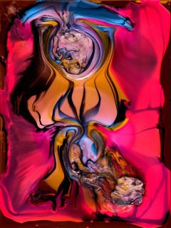 Dale Frank Evelyn and Belinda, Mort Street, Surry Hills, 2022; Colour pigments in Epoxyglass, Epoxyglass on perspex; 160 x 120 cm; enquire