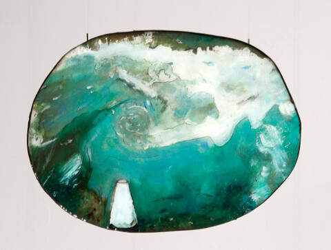 Hossein Ghaemi getting domestic IIII, 2009; liquid glass, paper, boxboard, gouache, pencil, chalkboard paint; 22 x 30 cm; enquire
