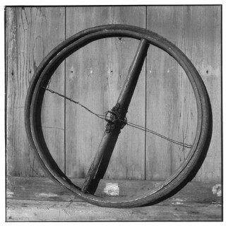 Bill Culbert Bike wheel, wood, wire, cross, 2002; Edition of 25; enquire