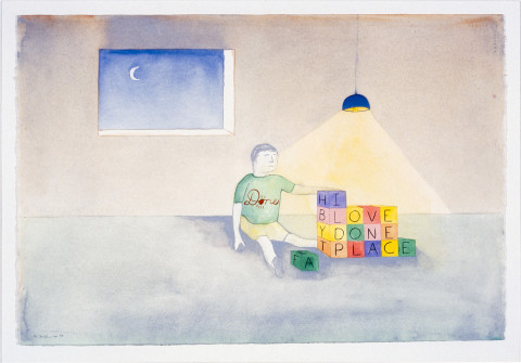 Noel McKenna Child's Room Done Place, 1996; ink, watercolour on paper; 38.1 x 56.9 cm; enquire