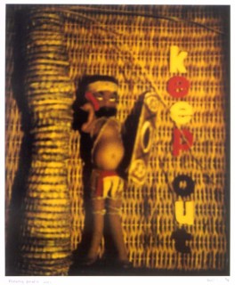 Destiny Deacon Protecting Paradise, 2001; from the series Forced Into Images; Light jet prints from Polaroid originals; 95 x 77 cm; Edition of 20; Enquire