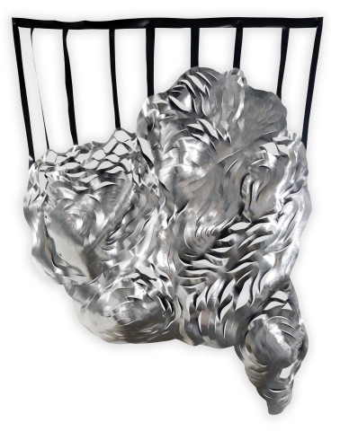 Caroline Rothwell Composition 2, 2014; aluminum leaf, UV-stable structural PVC; 185 x 145 x 10 cm; Enquire