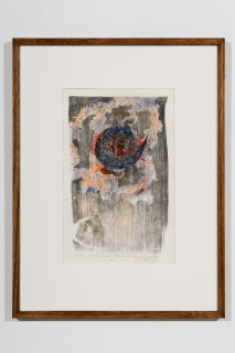 John Wolseley Great Desert Skinks II, 2026; watercolour on Arches paper with woodcut on Tengucho paper; 47 x 30 cm; 75 x 57 cm (framed); Edition of 20; enquire