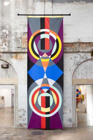Mikala Dwyer Backdrop for Base Matter, 2016; acrylic on canvas; 600 x 220 cm; enquire