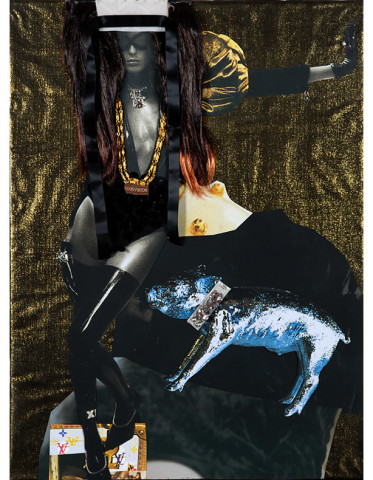 Jacqueline Fraser 13. "She's a vile Louis Vuitton Moet Hennessy art groupie, baby", 2008; She's a vile Louis Vuitton Moet Hennessy art groupie, baby; backlit photographs and mixed media; 101.5 x 76.5 x 10 cm;
