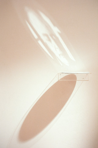 Merilyn Fairskye gursuran, scientist, india, 1993; perspex, mirror, cell paint, shadow, light, wall; dimensions variable; enquire