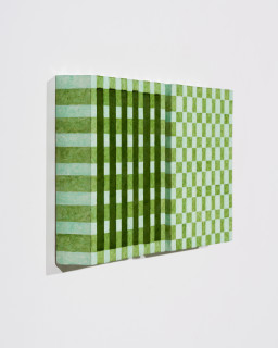 Hilarie Mais Simile Green, 2004; wood, oil paint; 2 parts; 29 x 29 x 6cm each; enquire
