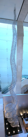 installation view; Bronwyn Oliver Vine, 2005; aluminium; 16.5 x 2.8 x 2.8 cm; enquire