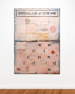 Imants Tillers After the Wind, 2025; synthetic polymer paint, gouache on 32 canvasboards, nos. 117354-117385; 203.2 x 142.2 cm; enquire