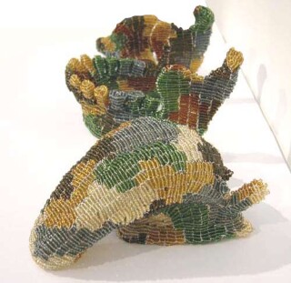 The Armory Show Fiona Hall, 2003; from the series Earth Tones; glass beads, wire, 2 pieces (ear and jaw); Dimensions variable; enquire