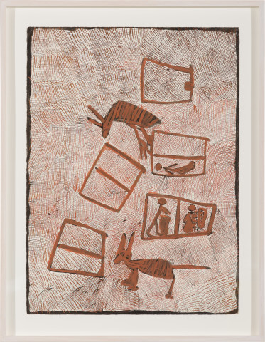 Nyapanyapa Yunupiŋu Waṯu, 2017; 5369-17; earth pigments on paper; 89.5 x 69.5 cm; more info; enquire