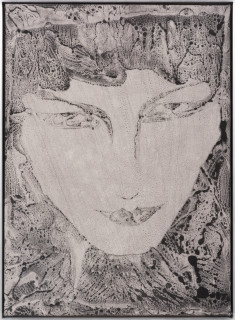 David Noonan Vesper, 2023; liquid pigment on hand-dyed fabric, aluminium frame; 57.5 x 42 x 4 cm; more info; enquire