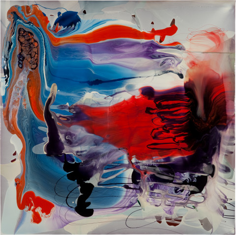 Dale Frank Cedrus Atlantica Flavored Fuss, 2011; varnish on canvas; 180 x 180 cm; enquire