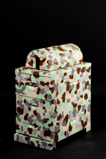 Fiona Hall The Barbarians at the Gate (detail), 2010-2026; wooden beehives, wood and metal architectural models, plastic 'action' dolls, paint; installation dimensions variable; enquire