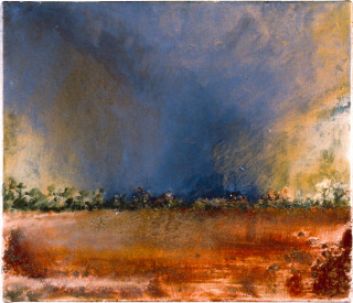 Mandy Martin Storm to North, 1997; oil, ochre, pigment on linen; 30 x 35 cm; enquire