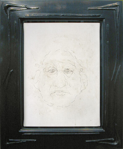 Hany Armanious Untitled hair drawing # 3, 2003; human hair and acrylic binder on linen, framed; 40.5 x 29.5 cm; (canvas size) 59 x 49 cm (frame size); enquire