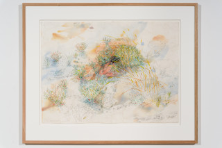 John Wolseley Greater bilby burrow, 2026; watercolour and graphite on paper; 55 x 75 cm; 77 x 96 cm (framed); enquire
